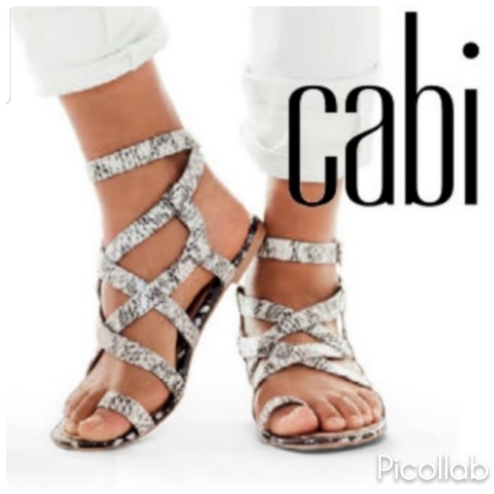 CAbi Athena Snake Print Sandals 9